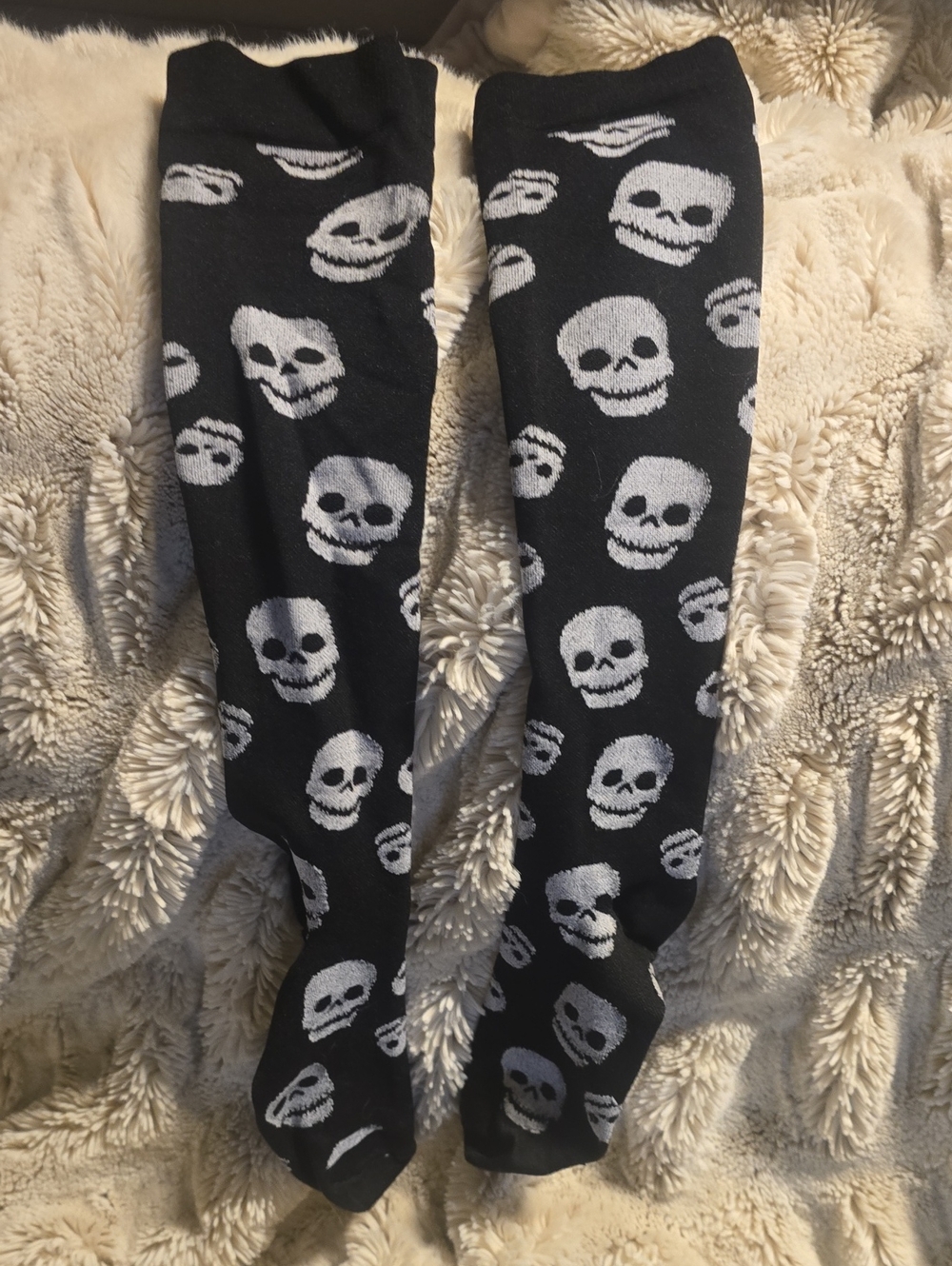 Black Skull Halloween Compression Socks